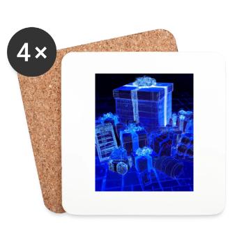 Christmas Christmas Tree Schematic Blueprint - Coasters (set of 4) - white - Front