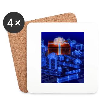 Christmas Christmas Tree Schematic Blueprint - Coasters (set of 4) - white - Front