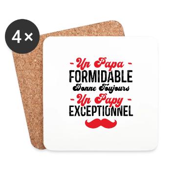 Papa Formidable donne toujours Papy Exceptionnel - Dessous de verre (lot de 4) - blanc - Devant