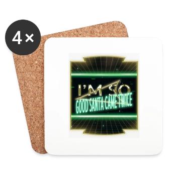 jokes present bedroom funny quote beard happy - Coasters (set of 4) - white - Front