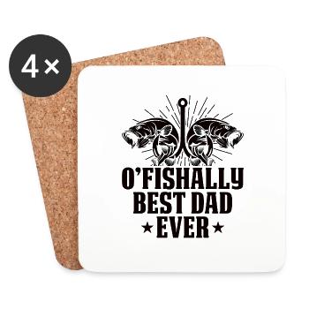 Vater Angeln Vatertag Angler Fischen Papa Fisch - Untersetzer (4er-Set) - Weiß - Vorne