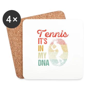 Le tennis est dans mon ADN Drôle de joueur de sport - Dessous de verre (lot de 4) - blanc - Devant