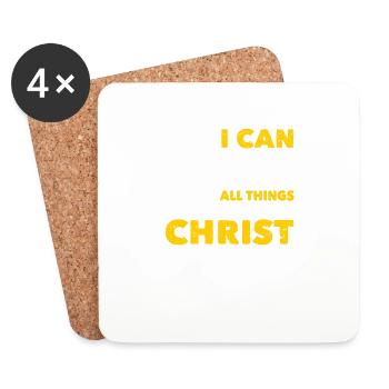 Je peux tout faire par Christ qui me fortifie - Dessous de verre (lot de 4) - blanc - Devant