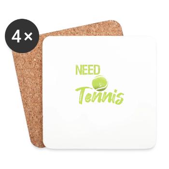 Alles was ich brauche ist Tennis und Jesus Kreuz - Untersetzer (4er-Set) - Weiß - Vorne