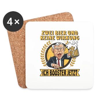 ZWEI BIER UND KEINE WIRKUNG - Untersetzer (4er-Set) - Weiß - Vorne