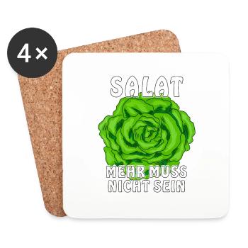 SALAT MEHR MUSS NICHT SEIN - Untersetzer (4er-Set) - Weiß - Vorne