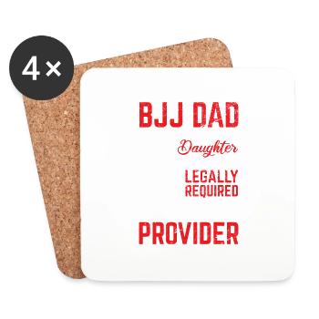 BJJ Dad Protecteur Jiu Jitsu Brésilien Drôle Père - Dessous de verre (lot de 4) - blanc - Devant
