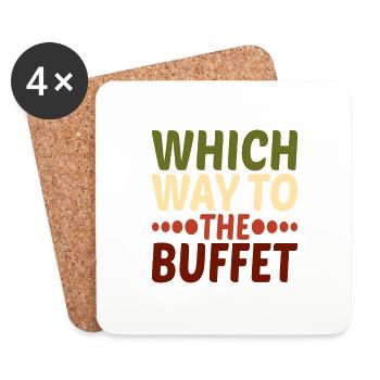 Quel chemin vers le buffet 19 - Dessous de verre (lot de 4) - blanc - Devant