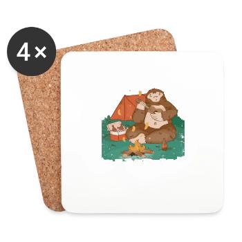 You Know What Rhymes With Camping, Alcohol 2 - Coasters (set of 4) - white - Front