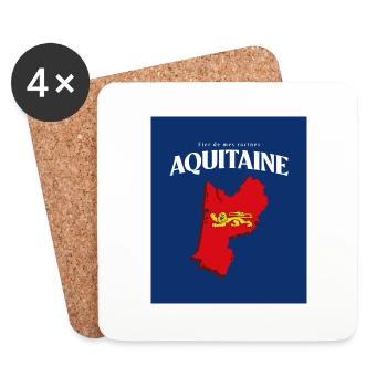 Fier de mes Racines Aquitaine Bleu - Dessous de verre (lot de 4) - blanc - Devant