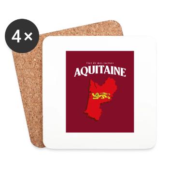 Fier de mes Racines Aquitaine Rouge - Dessous de verre (lot de 4) - blanc - Devant