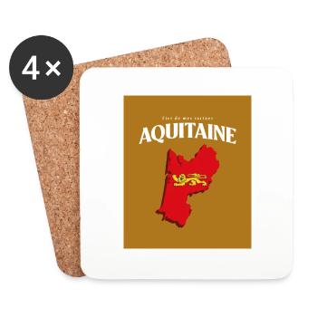 Fier de mes Racines Aquitaine Or - Dessous de verre (lot de 4) - blanc - Devant