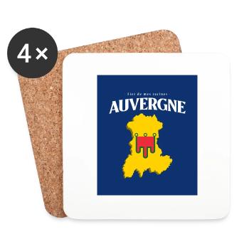 Fier de mes Racines Auvergne Bleu - Dessous de verre (lot de 4) - blanc - Devant