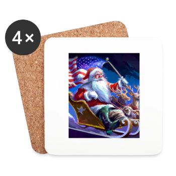 American Christmas Santa Claus with - Coasters (set of 4) - white - Front
