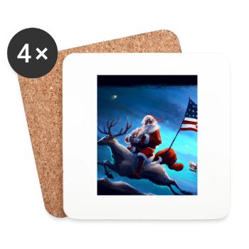 American Christmas Santa Claus with - Coasters (set of 4) - white - Front