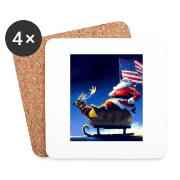 American Christmas Santa Claus with - Coasters (set of 4) - white - Front