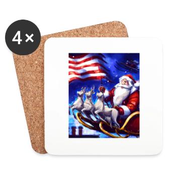 American Christmas Santa Claus with - Coasters (set of 4) - white - Front