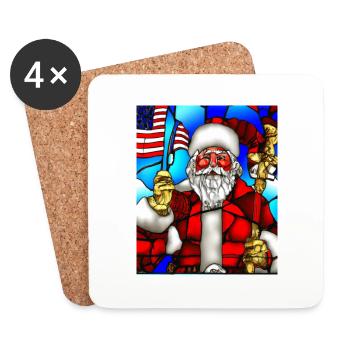 American Christmas Santa Claus - Coasters (set of 4) - white - Front