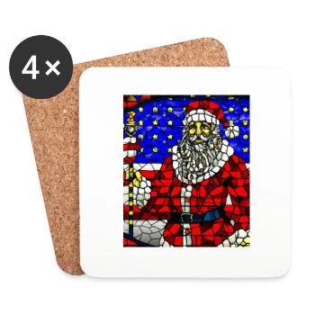 American Christmas Santa Claus - Coasters (set of 4) - white - Front