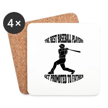 Baseball Baseballliebhaber Vater Baseballspiel Dad - Untersetzer (4er-Set) - Weiß - Vorne