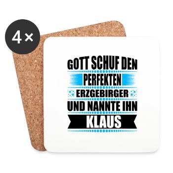 Erzgebirge Mann Namen Sachsen Klaus - Untersetzer (4er-Set) - Weiß - Vorne