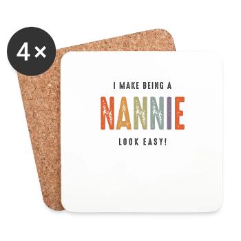 Je rends le fait d’être une nounou facile - Grand-mère maman - Dessous de verre (lot de 4) - blanc - Devant