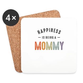 Le bonheur, c’est d’être maman - Dessous de verre (lot de 4) - blanc - Devant
