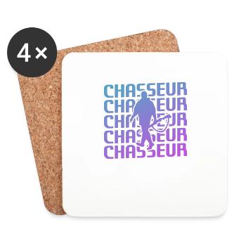 Retro Chasseur Chasse - Dessous de verre (lot de 4) - blanc - Devant