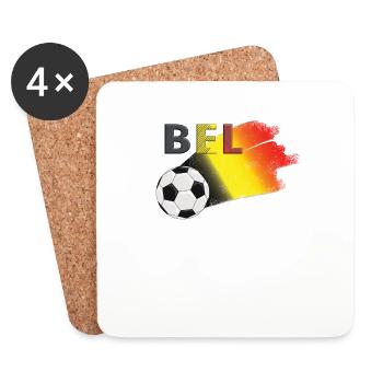 Fahne Belgien - Untersetzer (4er-Set) - Weiß - Vorne