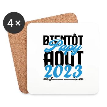 Annonce grossesse bientôt Papy Aout 2023. août. - Dessous de verre (lot de 4) - blanc - Devant