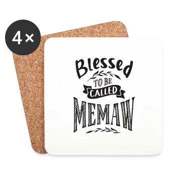 Béni d’être appelé Memaw - Fête des mères - Dessous de verre (lot de 4) - blanc - Devant