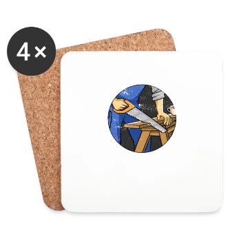 D’abord je bois du café puis je construis des choses bricoleurs - Dessous de verre (lot de 4) - blanc - Devant