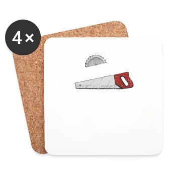 Charpentier Taux horaire Drôle de menuiserie menuiserie - Dessous de verre (lot de 4) - blanc - Devant