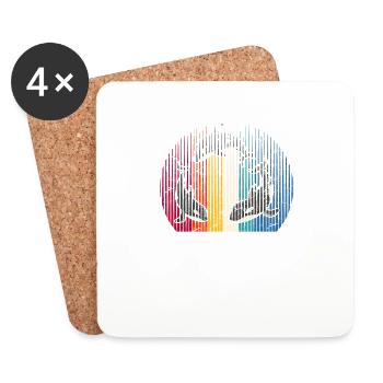 Orca Family Orca Vintage Retro Killer Whale Family - Coasters (set of 4) - white - Front