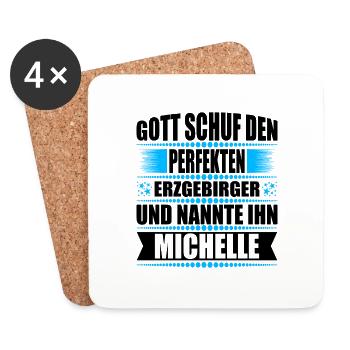 Erzgebirge Mann Namen Sachsen Michelle - Untersetzer (4er-Set) - Weiß - Vorne