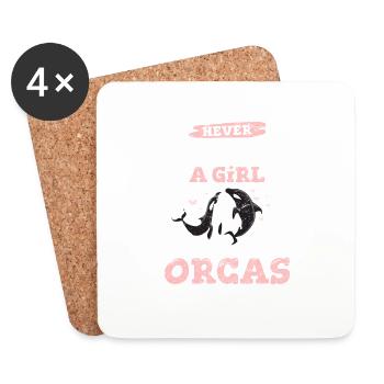 Girl Who Loves Orcas Whale Kids Girls Orca Whale C - Untersetzer (4er-Set) - Weiß - Vorne