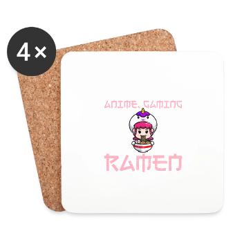 Anime Gaming Ramen Anime Girl Women Kawaii Japanes - Untersetzer (4er-Set) - Weiß - Vorne
