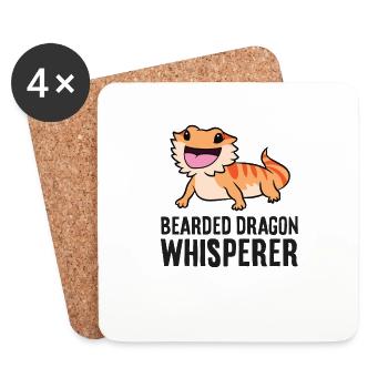 Bearded Dragon Whisperer Reptile Bearded Dragon - Coasters (set of 4) - white - Front