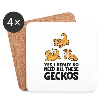 Yes I Really Do Need All These Crested Geckos - Coasters (set of 4) - white - Front