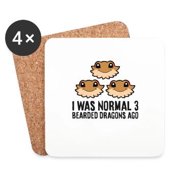 Ich war normal 3 Bartagamen vor Pet Bearded Dragon - Untersetzer (4er-Set) - Weiß - Vorne