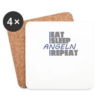 Angler Geschenkidee Hobby Angeln - Untersetzer (4er-Set) - Weiß - Vorne