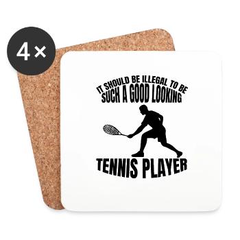 Tennisverein Tennis Tennisspieler Tennisschläger - Untersetzer (4er-Set) - Weiß - Vorne