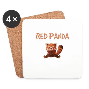 Panda roux Anatomie d’un zoologiste scientifique du panda roux - Dessous de verre (lot de 4) - blanc - Devant