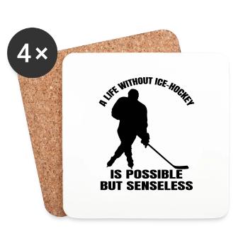 Eishockeyteam Eishockey Wintersport Geschenk - Untersetzer (4er-Set) - Weiß - Vorne