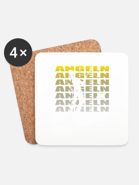 Angler Geschenkidee Hobby Angeln - Untersetzer (4er-Set) - Weiß