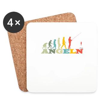 Angler Geschenkidee Hobby Angeln - Untersetzer (4er-Set) - Weiß - Vorne