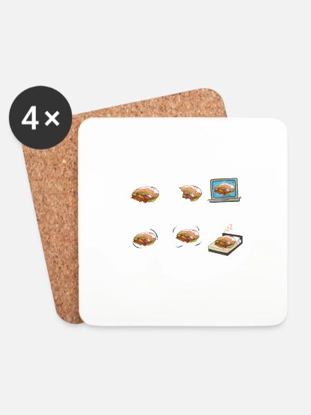 Döner Freizeit Döner Liebhaber - Untersetzer (4er-Set) - Weiß