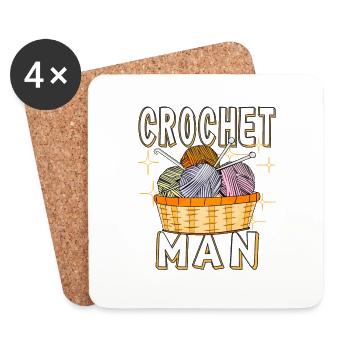 CROCHET MAN - Coasters (set of 4) - white - Front