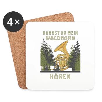 KANNST DU MEIN WALDHORN HÖREN - Untersetzer (4er-Set) - Weiß - Vorne