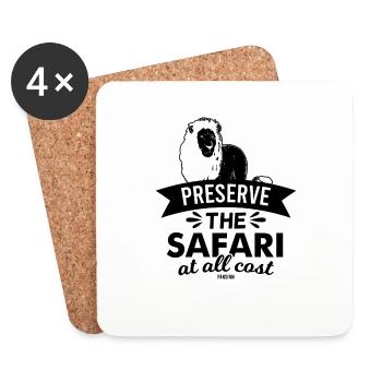 Citation Lion Africa Safari - Dessous de verre (lot de 4) - blanc - Devant